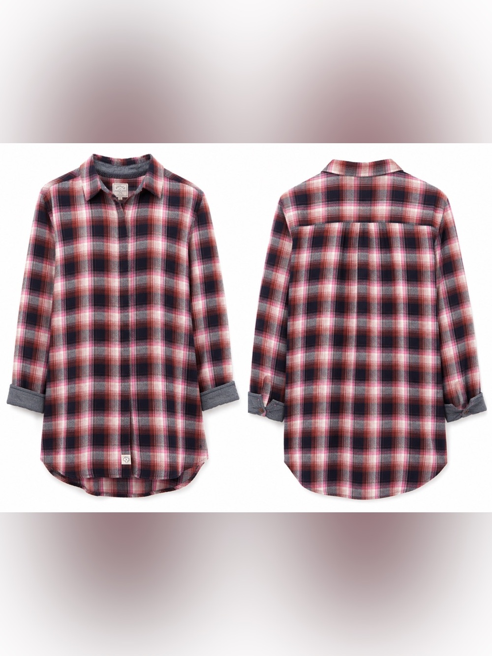 Fat Face Womens Flannel Shirt Size 14 Pink Plaid Long Sleeve Button Up Top